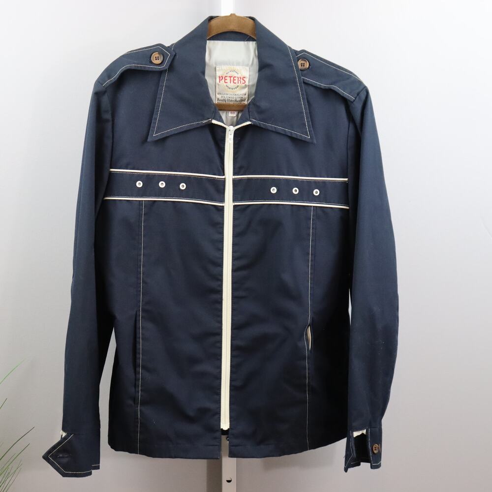 Vintage Peters All Weather Sportswear Jacket USA Size 40 Navy